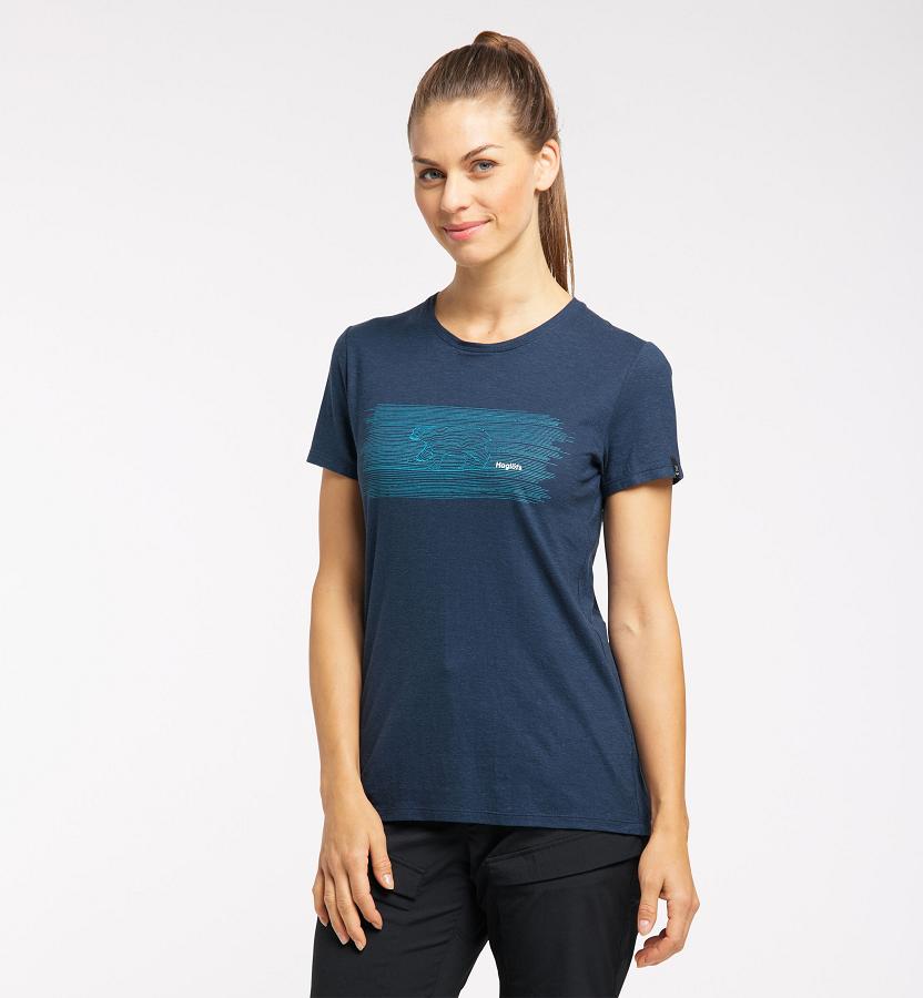 Haglöfs Womens Träd T-Shirt Dark Blue New Zealand 07284EQOT